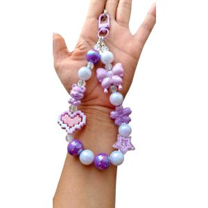 Lavender Love Beaded Keychain/phone charm