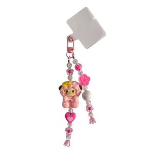 Cute pink Beaded phone charm/ bag charm