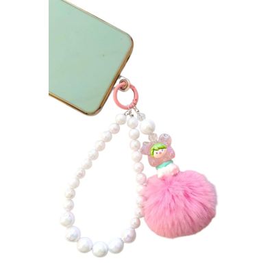 Artistry craft High quality Beaded phone charm /pom- pom charm/ keychain /bag charm for girls/ Key Chain -2