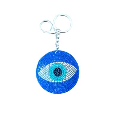 Rhincestone evil eye keychain